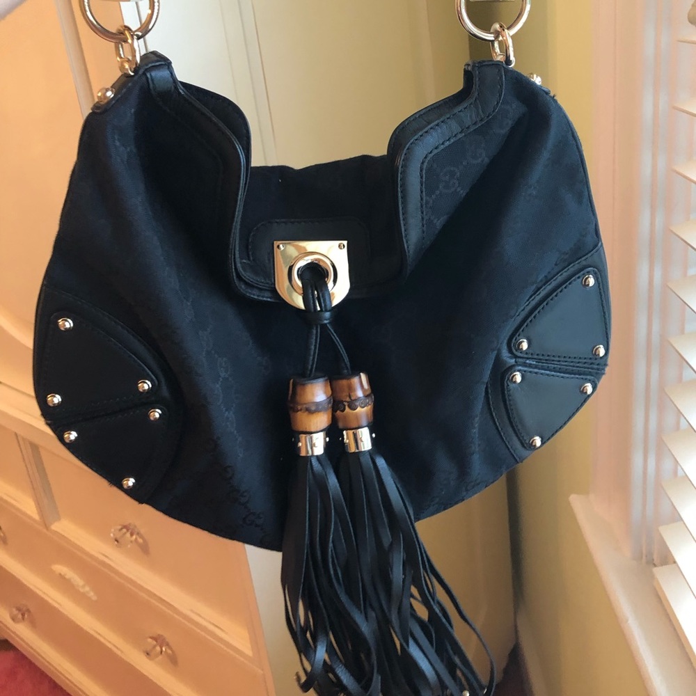 Gucci Horsebit Bamboo Tassels Vintage Handbag